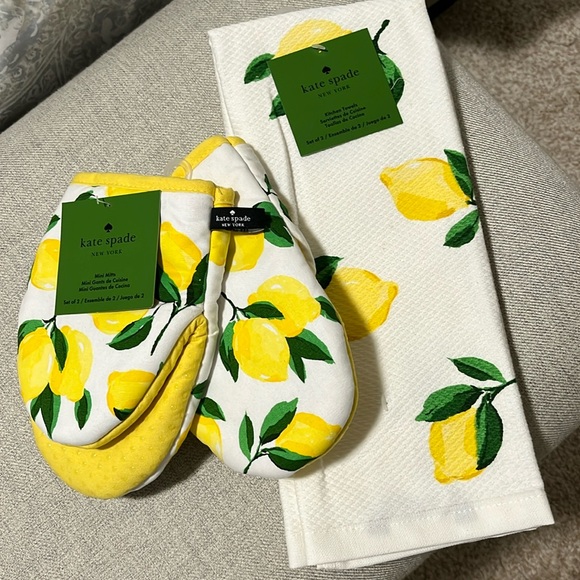 kate spade Other - Kate Spade Lemon Kitchen Towels & Mini Oven Mitts - New With Tags